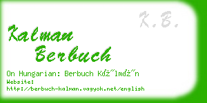 kalman berbuch business card